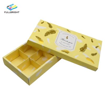 China Luxury Custom Drawer Materials Reused Gold Macaron Cakes Gift Box Stamping Logo Biscuits Packaging Rose Gold Small for sale