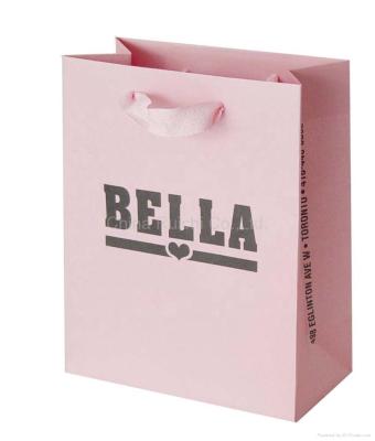 China Recyclable Bella Pink Warm Gift Carrier Bag Shopping Bag Boutique Gift Bag for sale