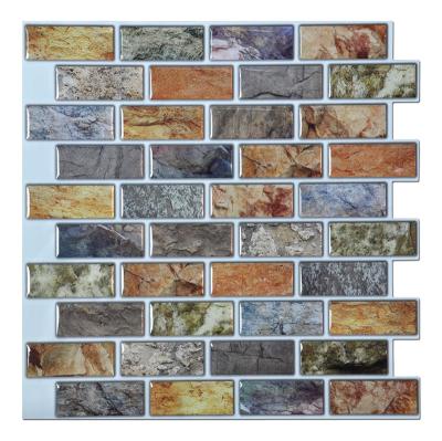 China Waterproof+Self-adhesive Modern Mosaic Decoration PU DIY Peel and Stick Backsplash Kitchen Self Adhesive Removable Waterproof for sale