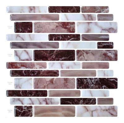 China Hot Selling Waterproof+Self-adhesive Amazon Peel And Stick On Backsplash Wall Tile For Kitchen for sale