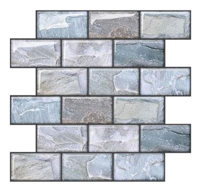 China Hot Selling Waterproof+Self-adhesive Amazon PU Wall Tile Subway Self-adhesive Backsplash DIY Peel and Stick Waterproof for Kitchen for sale