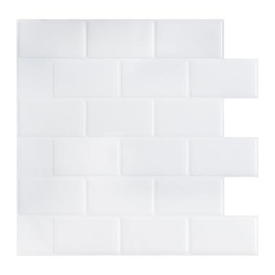 China Premium Waterproof+Self-adhesive Removable Self-adhesive PU Bathroom Subway DIY Waterproof Skin and Stick Backsplash for sale