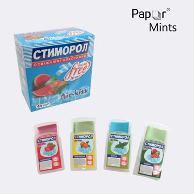 China Natural Bozai Mint Puff Strips Candy Paper Confectionery for sale