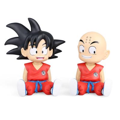 China Cartoon Toy Kids Goku Kuririn Stock Number Piggy Bank Piggy Bank Saving Phone Booth Saving Pot Vinyl Model Toys for sale