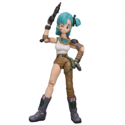 China Cartoon Toy DBZ SAIYAN 13.5cm Super Action Figure SHF Bulma PVC Toys Anime Collectible Model Toys for sale