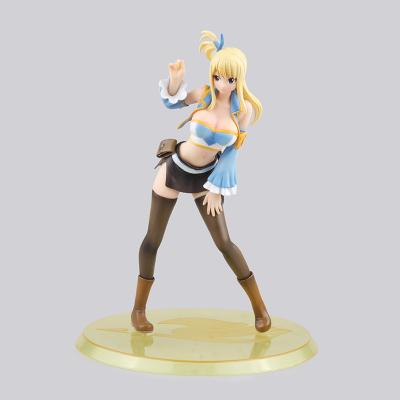 China Fairy Toy 21cm Anime Tail Lucy Heartphilia Action Number Change Face PVC Model Toy For Gifts for sale