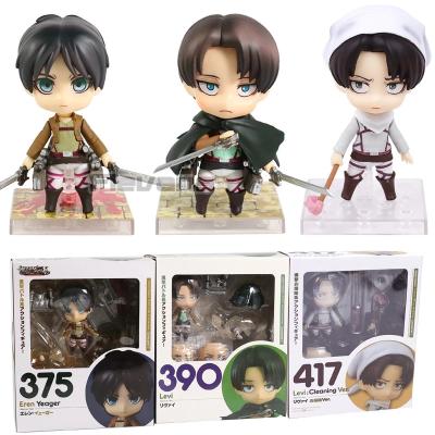 China Cartoon Toy 10cm Anime Attack On Titan Figure Levi Ackerman Eren's Clean Ver Action Number 417 375 390 Collectible Clay Model Toys For Kids for sale