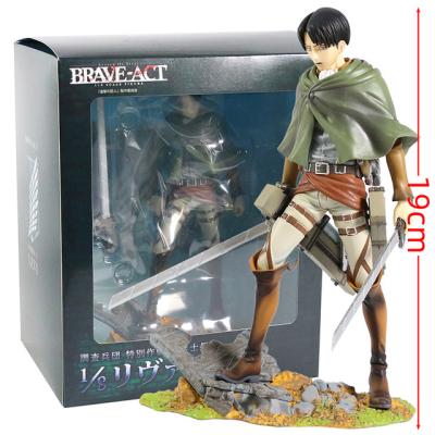 China Cartoon Toy 20CM Anime Attack On Titan 1/8 Levi Rivaille Ackerman Action Figure PVC Collectable Model Kids Toys Doll for sale