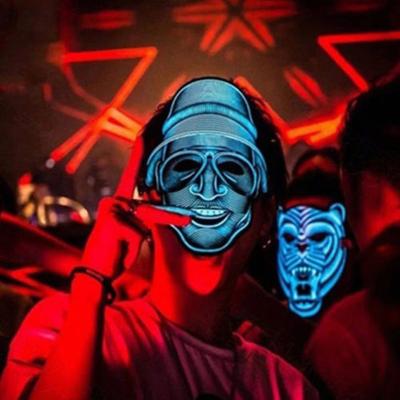 China PVC Halloween Led Mask Party Mask Masquerade Masks Festival Cosplay Skull Mascara Animal Masks Joke Carnival Horror for sale