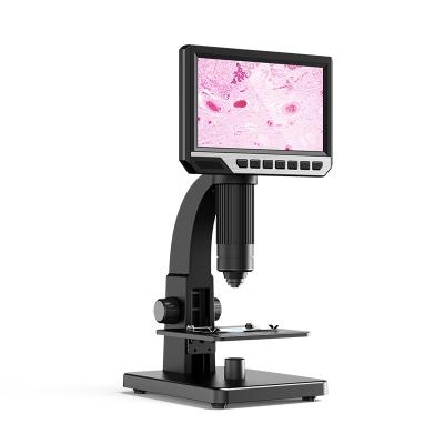 China Mini Mode Super Bright Light Portable Microscope Color LED Biological Microscope With 7inch LCD for sale