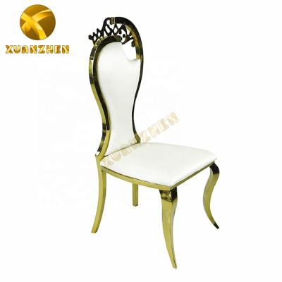 China Comfortable Other Metallic Furniture Golden Lounge Chairs Hotel Leather Dining Chairs Made In China for sale