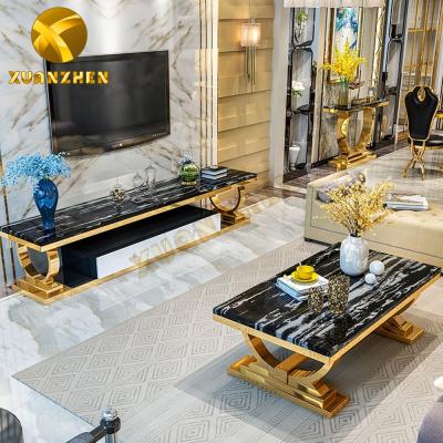 China Foshan extendable xuanzhen luxury modern TV stands table TV set TV furniture stand and bracket TS004 for sale