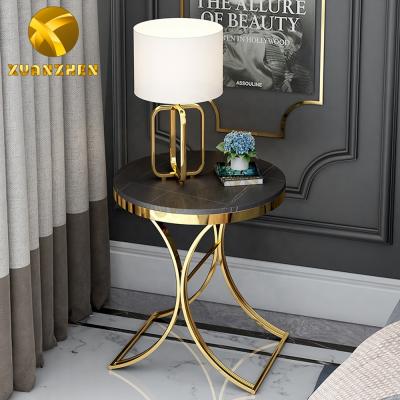 China Mayco Wholesale Extendable Luxury Marble Mirror Accent Gold Metal Wire Side Top Single Table Made in Foshan à venda