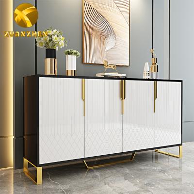 China Modern white buffet cabinet sideboard cabinet luxury stainless steel furniture living room sideboards for sale