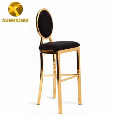 China Hotel furniture factory modern stainless steel bar stool high chair metal leather bar chair modern wedding high chair for sale for sale