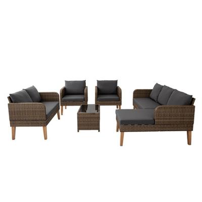 China Modern Outdoor modern furniture  garden rattan sofa set  patio balcony furniture for sale