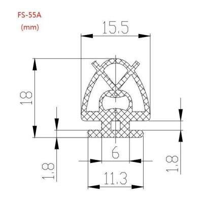 China For FS-55A Automation Automatic Door Electric Safety Rubber Edge for sale