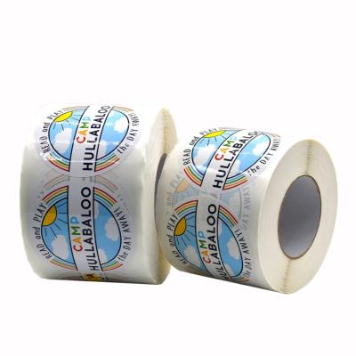 China Waterproof Custom Circle Stickers Roll Up Waterproof Round Vinyl Sticker Product Logo Label Printing for sale