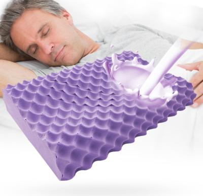 China Sustainable Purple Color Infused Healthy Scented Regenerative Cervical Orthopedic 93% Natural Latex Pillow for sale