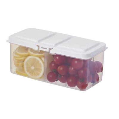 China Freshness Preservation URU Portable Plastic Kitchen Refrigerator Food Container With Two Capacity For Storage for sale