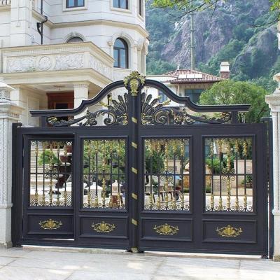 China Modern Metal Design Decorative Aluminum Courtyard Door Single Base Main Entry Track for sale