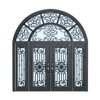 China Wholesale Decorative Security Frame Tempered Glass Aluminum Swing Door Windproof for sale