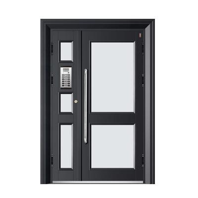 China French Villa Windproof Apartment Wrought Aluminum Glass Steel Door Design for sale