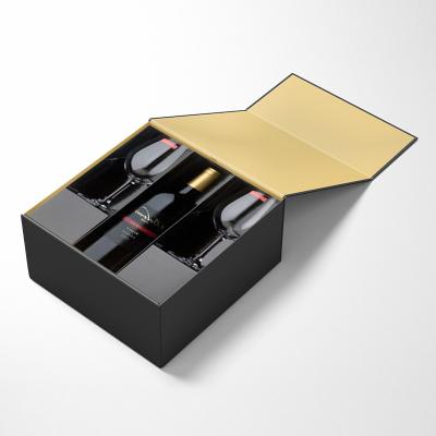 China Materials Factory Wholesale High Quality Custom Magnetic Gift Recycled Cardboard Wine Packaging Boxes for sale