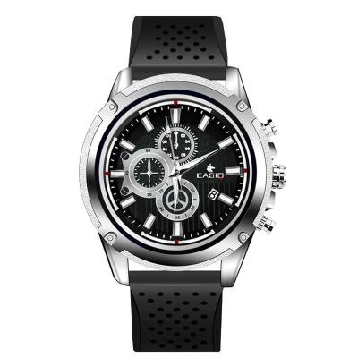 China Water Resistant Sports Casual Watches for Men Waterproof Silicon Band Man Clock Fashion Chronograph Quartz Watch for sale