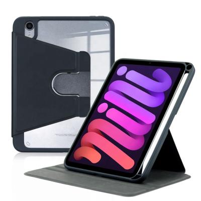 China iPad Mini Shockproof 360 Rotation Magnetic Tablet Cover With Pencil Holder PC Back Cover New Tablet Clear Case For iPad Mini 6 for sale