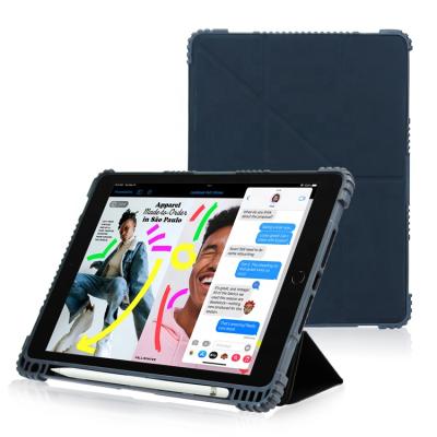 China New iPad 2021 Back Military Protective Hard PC Tablet Covers For iPad 10.2 Inch Shockproof Case For iPad Stand Magnet With Pencil Holder for sale