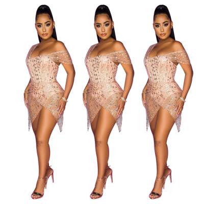 China Y-2735 Sexy Hot-selling Breathable Suspender Sequin Elegant Dress Women's Transparent Wedding Dresses For Women for sale