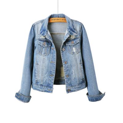 China Breathable Blue Denim Coat Women Plus Size Womens Jackets Womens Jackets And Coats Jeans Jackets for sale