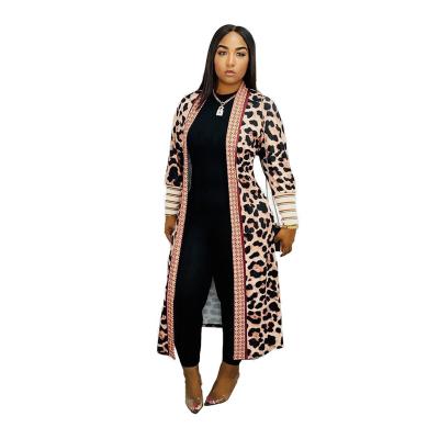 China Long Leopard Coat Women Coats Ladies Long Winter Breathable Cardigan Sweater Cardigans Plus Size Coats for sale