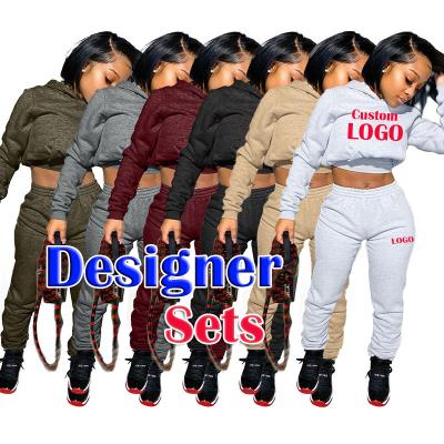 China Custom Logo Anti-Static Long Sleeve Hoodie With Jogger Woman Plus Size Pants Set Two Piece Women Sets Womens Clothing for sale