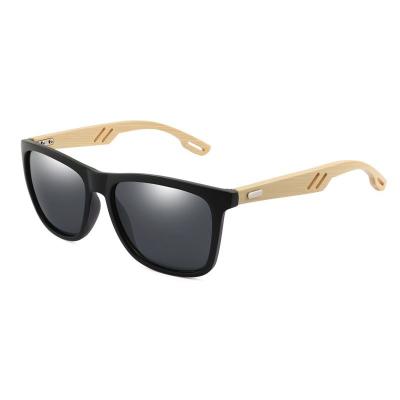 China Fashion Sunglasses 100% Recycle PC Frame Temple Bamboo Wooden Sunglasses 2021 for sale