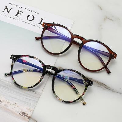 China For Game Glasses Frame Round UV400 Glasses Clear Blue Light Blocking Computer Glasses Eyewear For Women Men for sale