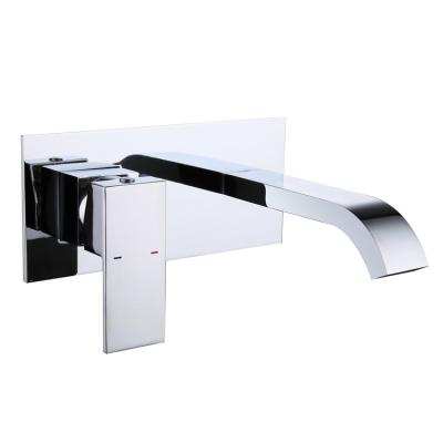 China Without Slide Bar Factory Waterfall Hose Basin Faucet Bathroom Shower Wall Mounted Chrome Plated Faucet For Hotel for sale