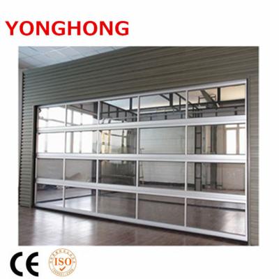 China Modern Remote Control Sliding Garage Door Glass Net Design for sale