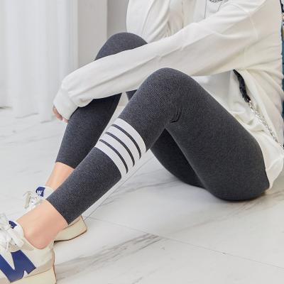 China High Quality Threaded Anti-Wrinkle Slimming Gaiters Black Women External Wear Gray High-Waisted Ankle Length Well-fitting Leggings for sale