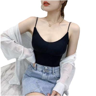 China Fashion Women Anti-pilling Ice Silk Crop Tops Underwear Wireless Pump Female Lingerie Sports Bra With Chest Pad Breathable Camis For Party for sale