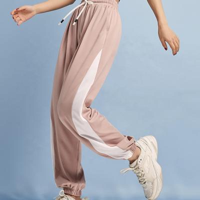 China Hip Hop Breathable Custom Patchwork Women Pants Fitness Loose Sports Pants High Waist Jogging Training Pants Breathable With Pocket for sale