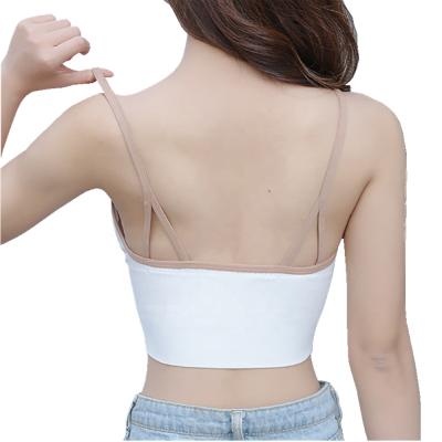 China 2021 Women Fashion Women Anti-pilling Camis Sexy Backless Crop Top Cotton Bra Top Tube Tops Camisole Gathering Sleeveless Tank Top Streetwear for sale