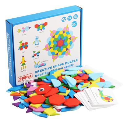 China Colors wooden wooden shapes and puzzles in a bag, wooden shapes puzzle for sale