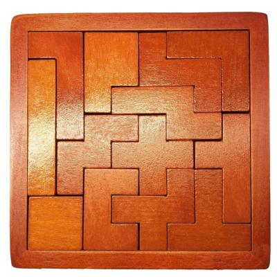 China Wooden Wooden Puzzle Blocks Tetra Wonder Gears 3D Puzzle DIY Wood Tetra Blocks Puzzle Game 13 Pcs for sale