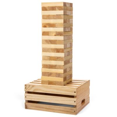 China Building Toy Custom Wooden Wedding Giant Tumble Blocks With Carrying Case for sale