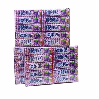 China Good quality natural custom fruit grape flavors low price bubble gum halal shiny tattoo chewing gum for sale