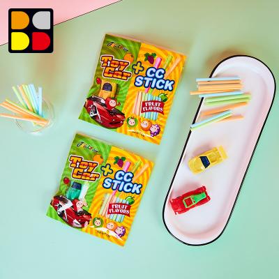 China FUNNY FRUIT CC STICK CANDY WITH CUTE EVEN TOY CAR FOR CHILDREN for sale