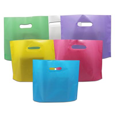 China Safety Plastic Shopping Bags With Handle Boutique Clothing Gift Wedding Party Handles Reusable Grocery Craft Storage Package Pouches for sale