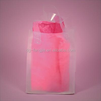 China Recyclable Alibaba Supply Custom Clear Frosted Soft Loop Handle Plastic Bags For Gift for sale